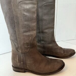 FRYE Boots Womens 6.5 Boho Fairy Leather Preppy Classic Brown Tall 6 1/2 US‎
